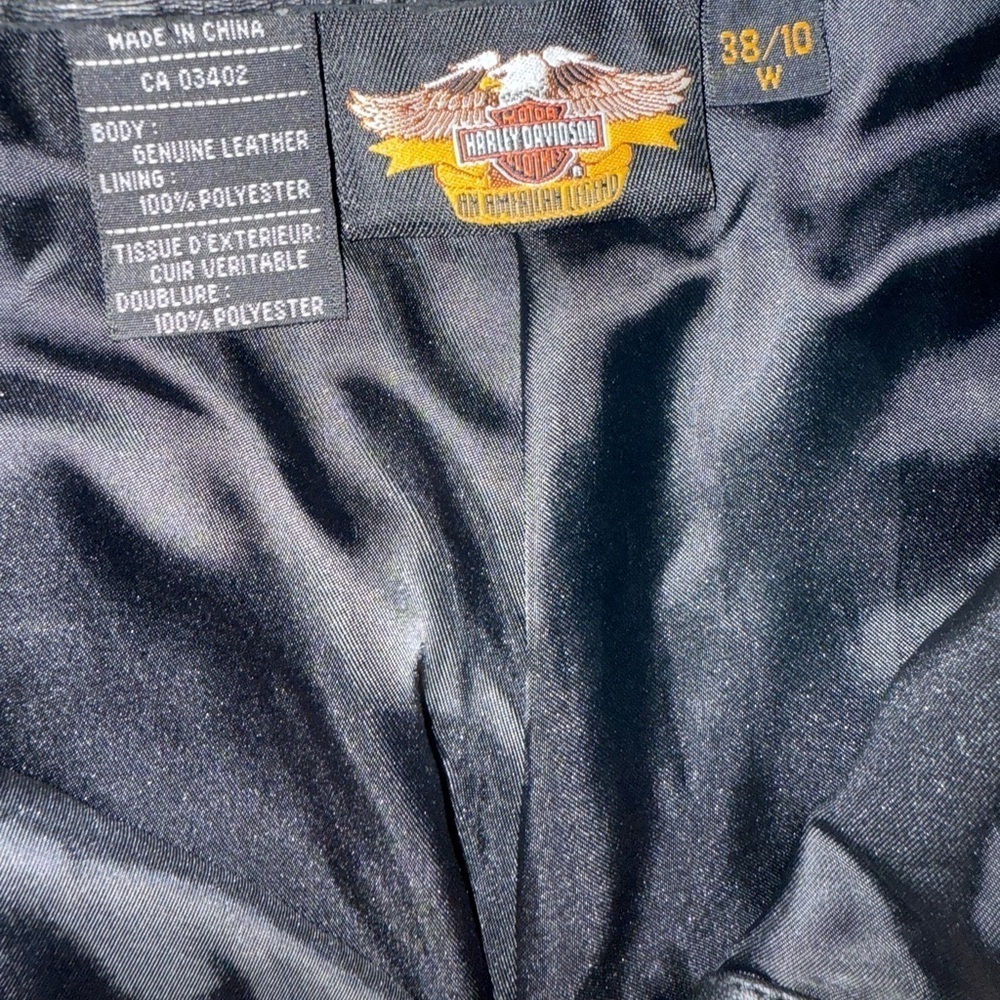 Harley-Davidson Black Genuine Leather Riding Pants - Picture 2 of 4